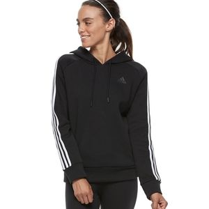 Adidas Logo Hoodie Black White 3 Stripe size XS